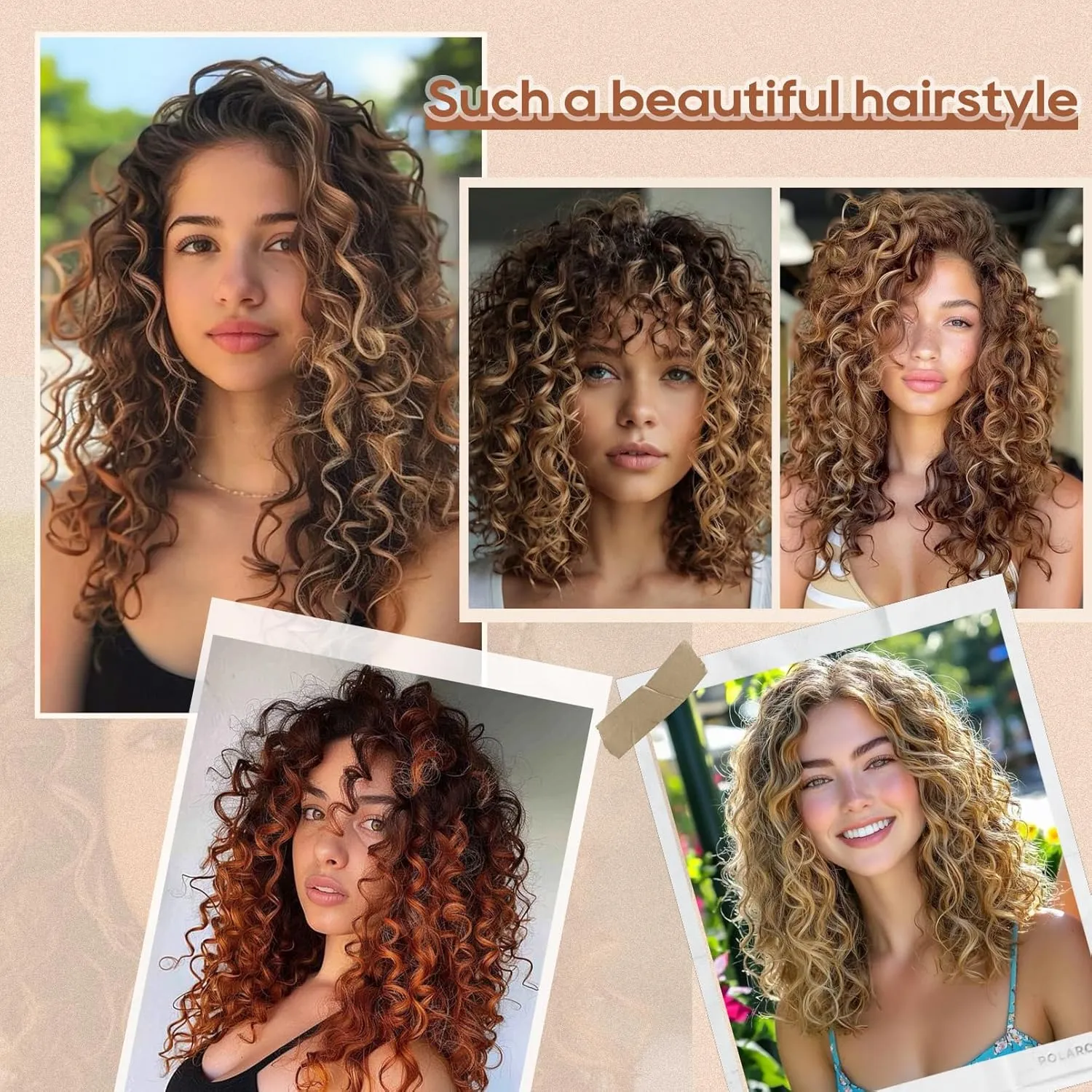 FLUFYMOOZ 4PC Clip in Hair Extensions, 14 Inch 100％ Pure Protein Silk Short Hairpiece Deep Curly Wavy Hair Extensions Clip in Natural Soft Hairpiece for Women-Dark Almond brown with copper