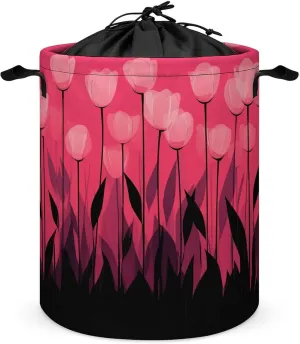 Foldable Laundry Basket, Waterproof Laundry Basket, Collapsible Laundry Bag with Easy Carry Handle, Charming Flower Cascade-117