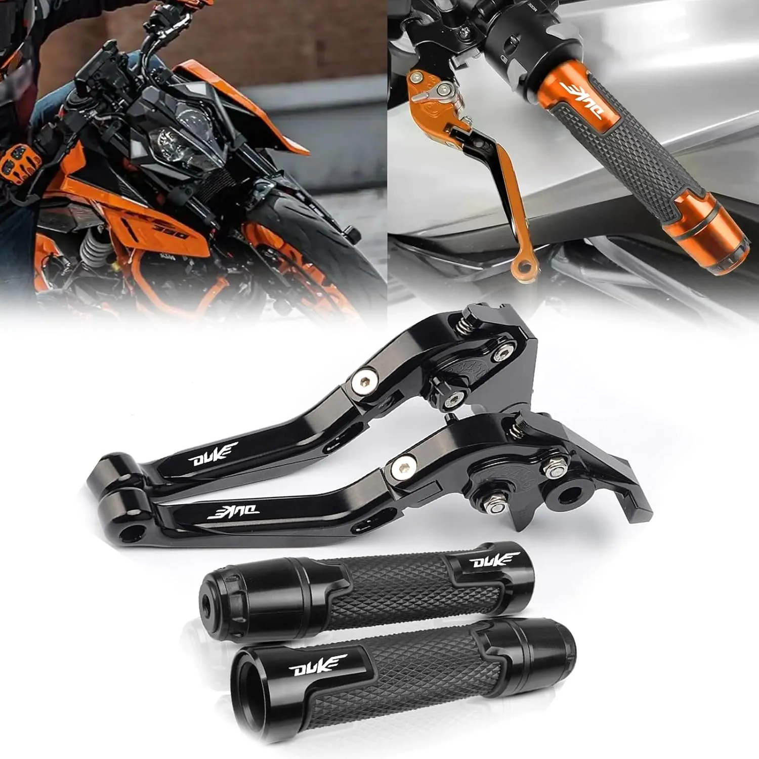 for Duke 390/250/200/125 2023 Adjustable Folding Clutch Lever Kit Scooter Brake Clutch Lever Handle Duke 390/250/200/125 2019-2023 Motorcycle Accessories (Black)