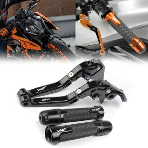 for Duke 390/250/200/125 2023 Adjustable Folding Clutch Lever Kit Scooter Brake Clutch Lever Handle Duke 390/250/200/125 2019-2023 Motorcycle Accessories (Black)