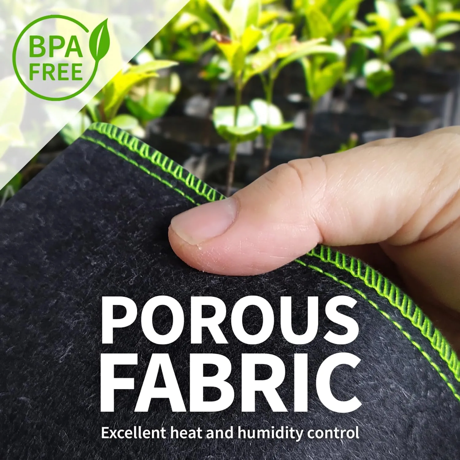 Fosmon Garnen 5 Gallon Garden Grow Bags (5 Packs), Vegetable/Flower/Plant Growing Bags, Heavy Duty Thickened Nonwoven Fabric Pots Planter with Reinforced Handles for Outdoor and Indoor Planting