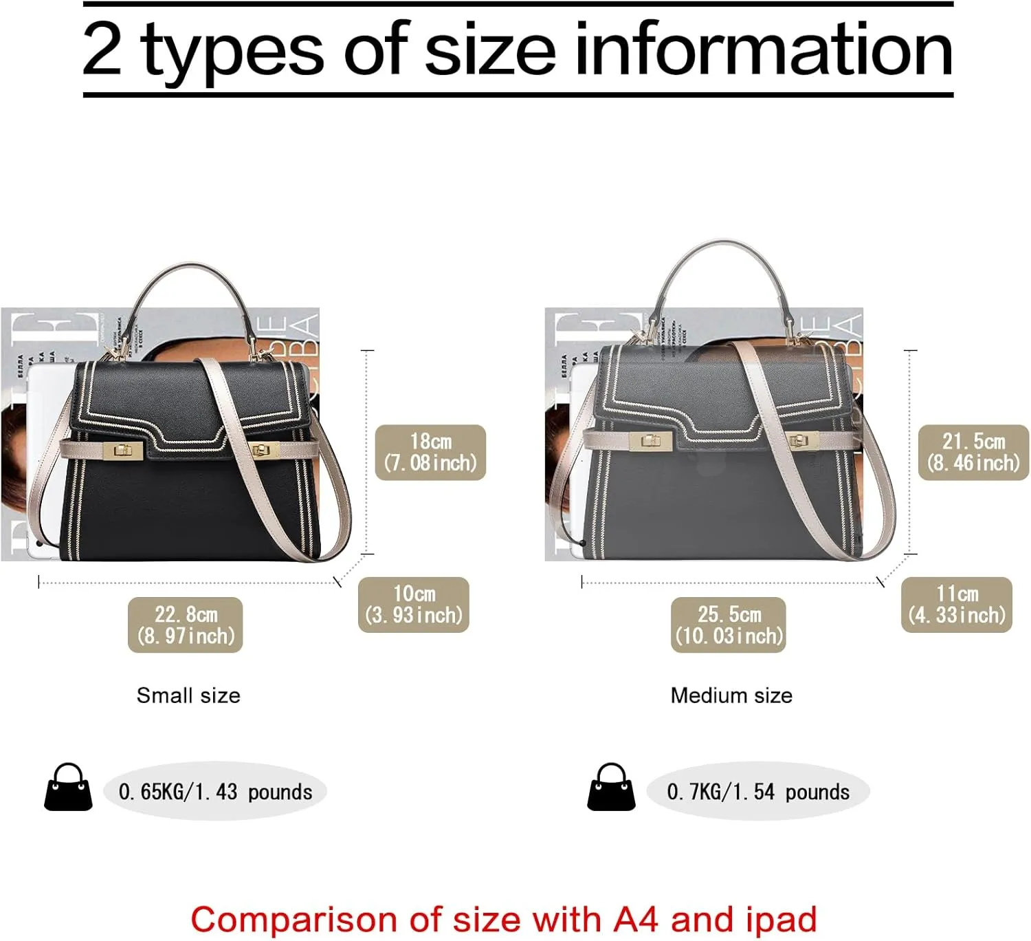 FOXLOVER Embroidery Flap Top-handle Bags for Women Crossbody Leather Purses Medium Size Magnetic Closure