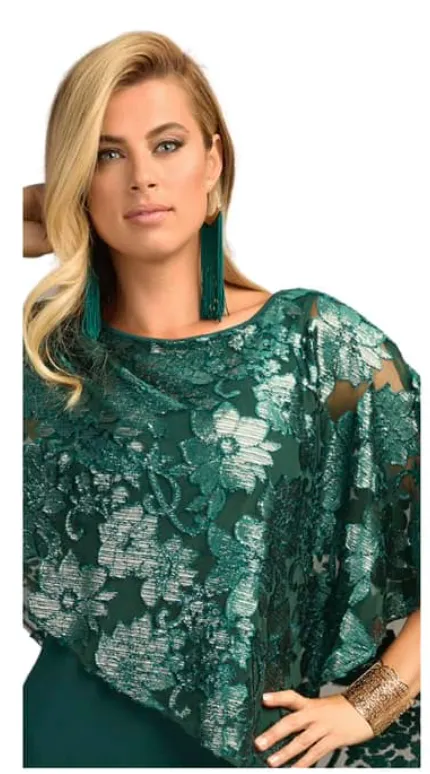 Frank Lyman Embossed Overlay Dress