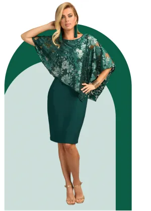 Frank Lyman Embossed Overlay Dress