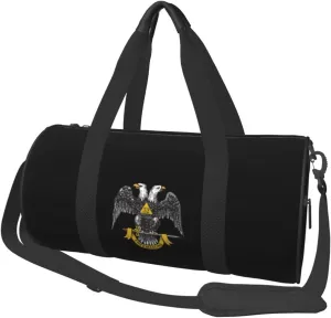 Freemasonry and Scottish Rite Convertible Garment Bag with Shoulder Strap, Carry on Garment Duffel Bag for Men Women - Rolling Foldable for Travel Luggage Bags (Black)