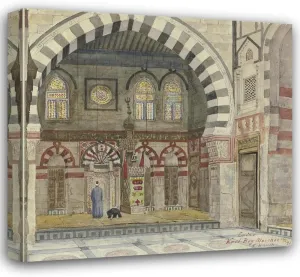 Fritz Hauck 21x20 Gallery Wrapped Canvas Museum Art Print Titled: Kait Bey Mosque in Cairo (1897)