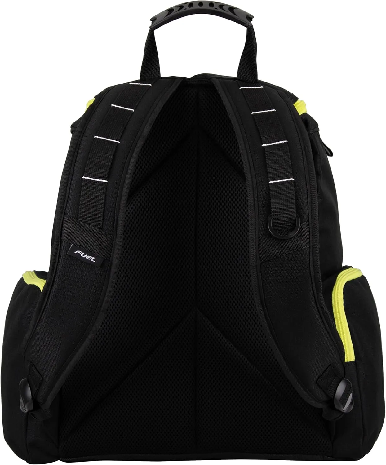 FUEL Oversized Wide Mouth Backpack with Multiple Compartments, Large Storage for Hiking, Work, Classroom, and Traveling - Neon Yellow Trim