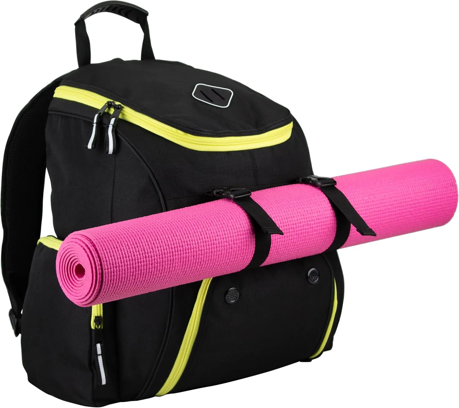 FUEL Oversized Wide Mouth Backpack with Multiple Compartments, Large Storage for Hiking, Work, Classroom, and Traveling - Neon Yellow Trim