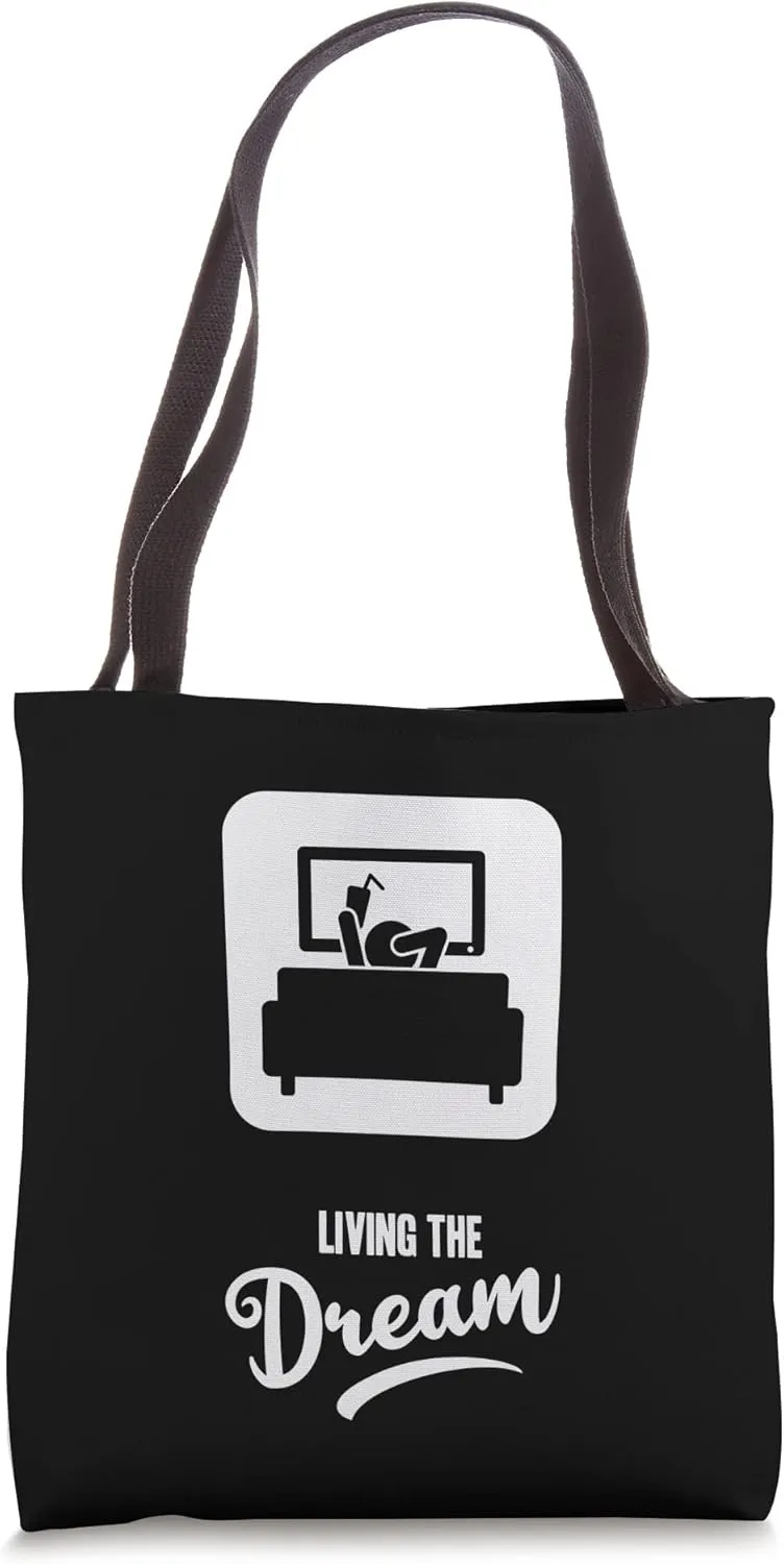 Funny Living the Dream TV Series Binge Watching Tote Bag