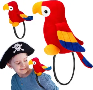 Funtery 2 Pcs Halloween Pirate Parrot on Shoulder Prop Halloween Stuffed Pirate Costume Accessories Party Favors Gifts Toys for Girls Boys