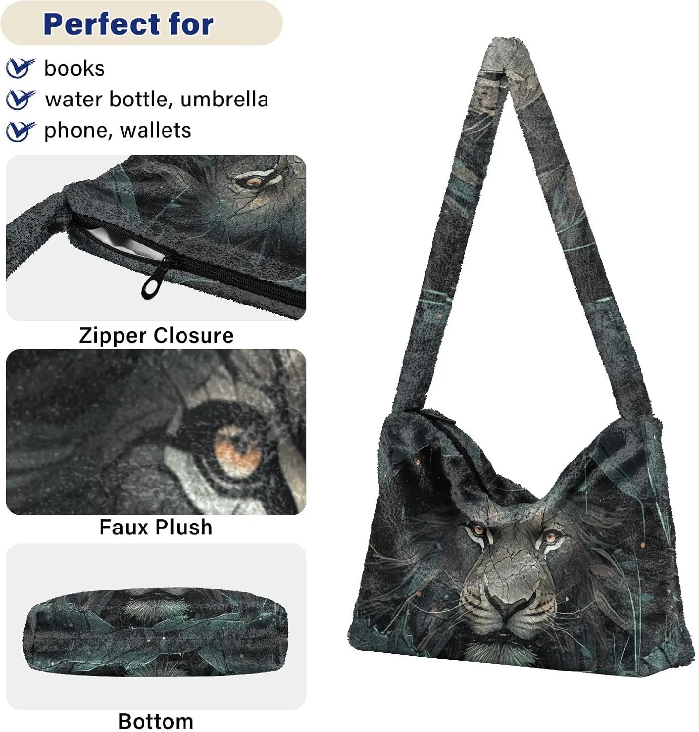 GAIGEO Cat Butterfly Ears in Backlight Forest Womens Shoulder Handbags, Handbags Shoulder Bags Women, Womens Outdoor Bag