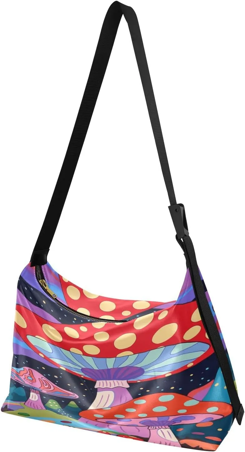 GAIGEO Flower Bush Elk Vegan Leather Crossbody Bag, Bag with Shoulder Strap, Bag with Zipper for Women