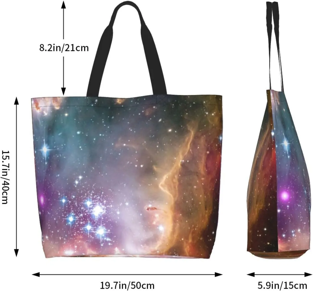 Galaxy Canvas Tote Bag Universe Shoulder Bag Handbag Star Casual Funny Grocery Bags Womens Bag for Outdoor