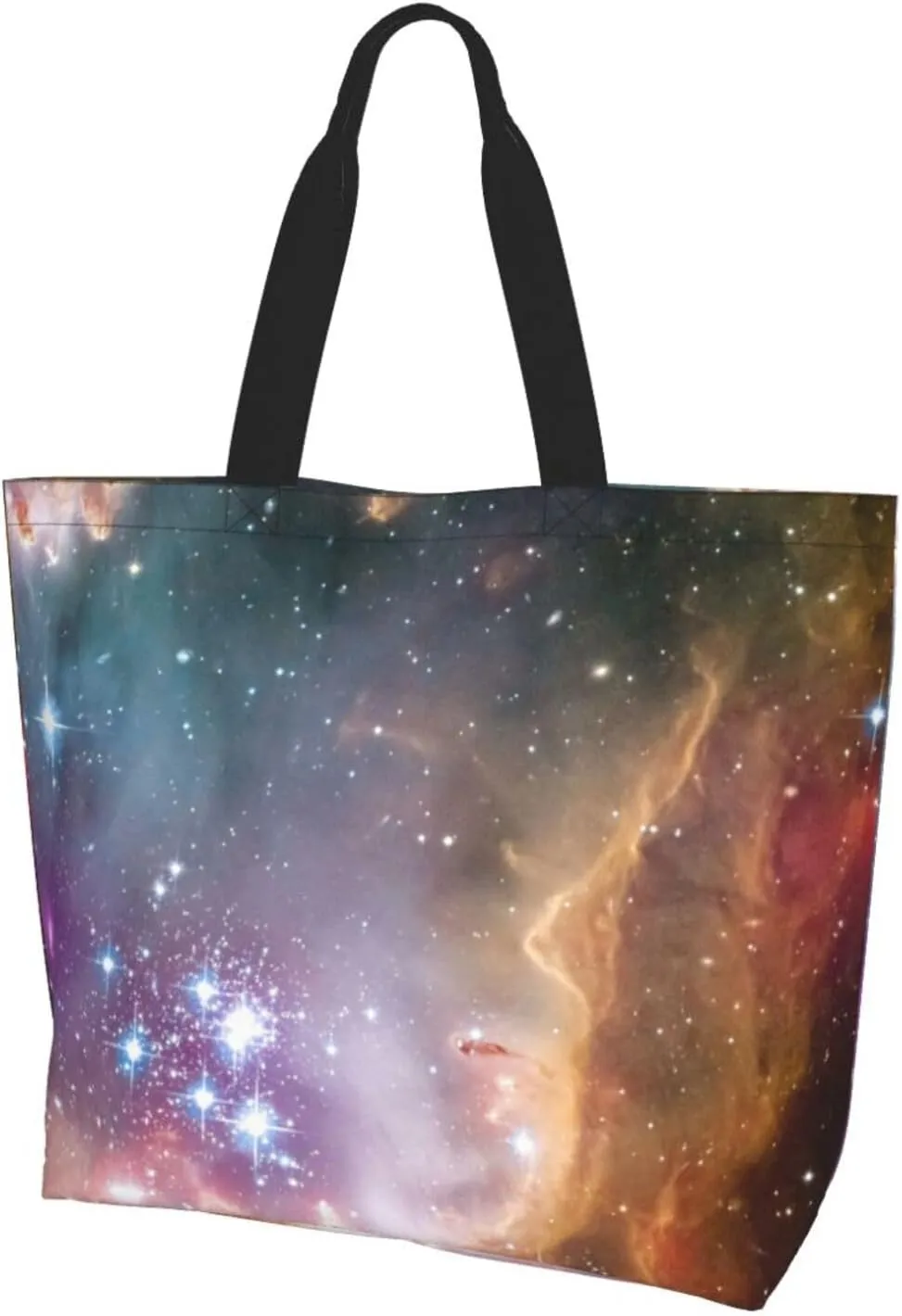 Galaxy Canvas Tote Bag Universe Shoulder Bag Handbag Star Casual Funny Grocery Bags Womens Bag for Outdoor