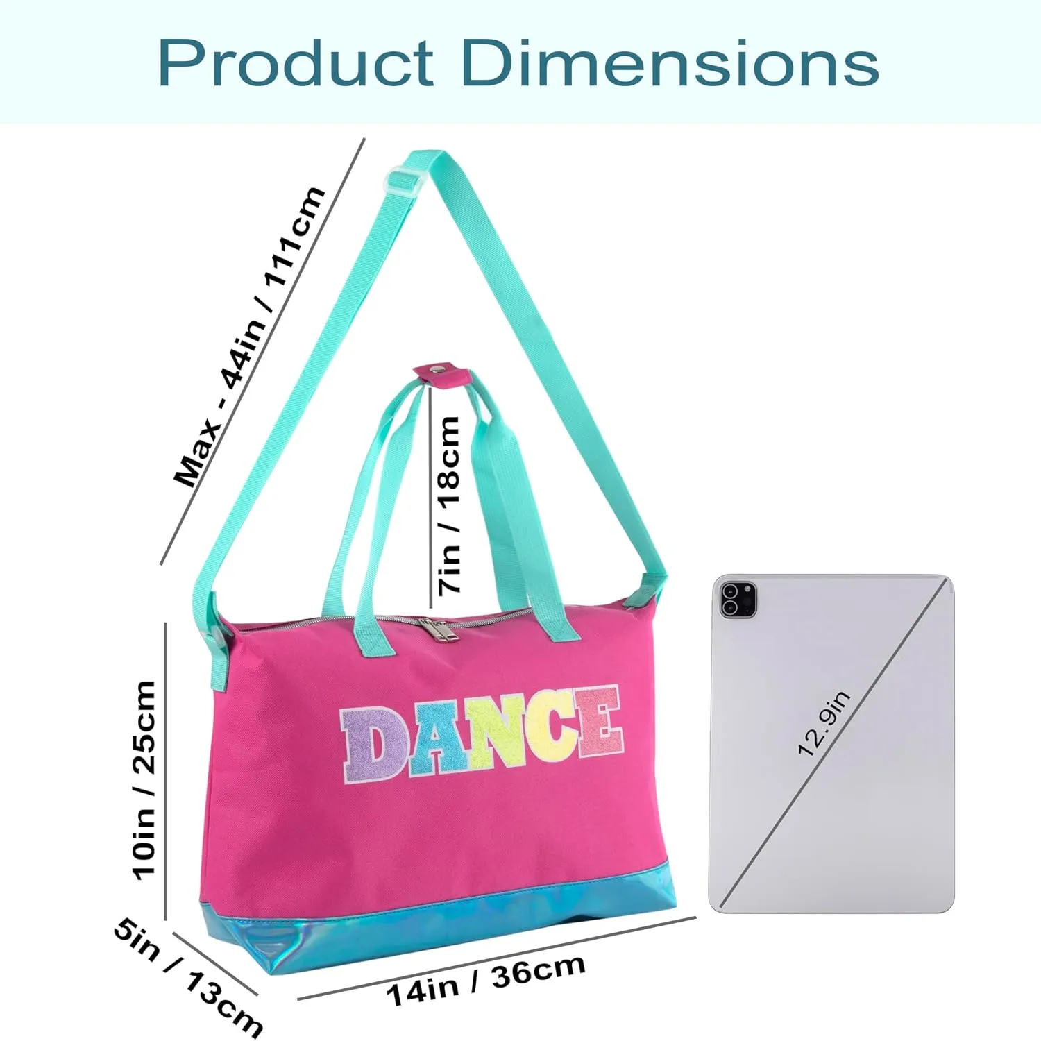 Garment Dance Shoulder Bags for Girls, Teen Dancers, Costumes, Boys | Holographic Glitter Dance Bag for Kids