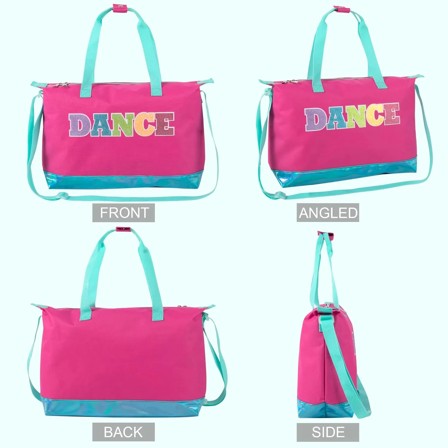 Garment Dance Shoulder Bags for Girls, Teen Dancers, Costumes, Boys | Holographic Glitter Dance Bag for Kids