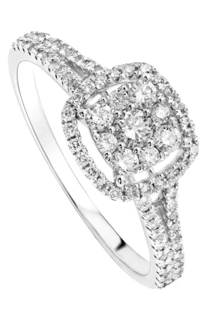 Gemma | 9ct White Gold 0.52ct tw Lab Grown Diamond Cluster Halo Ring