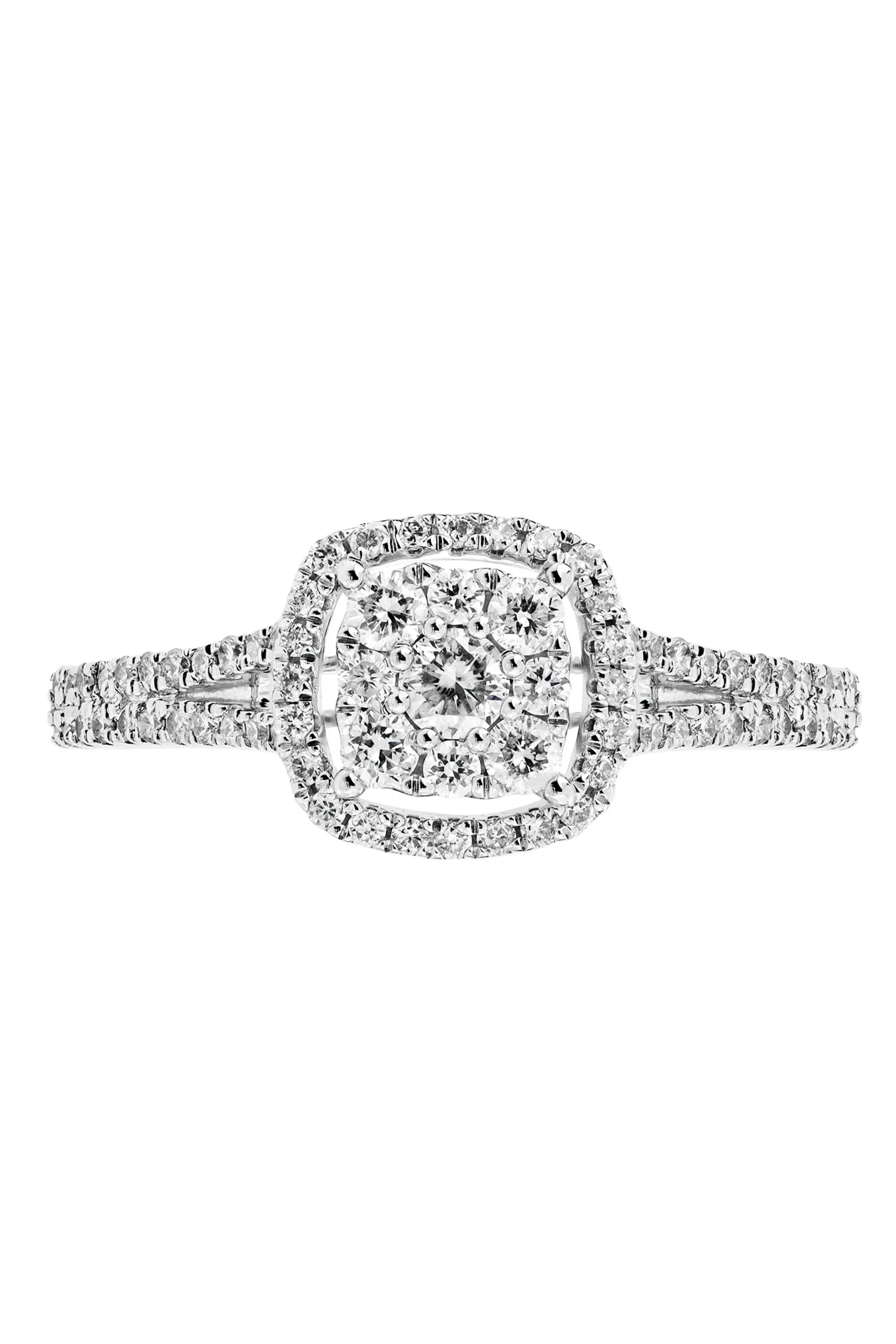 Gemma | 9ct White Gold 0.52ct tw Lab Grown Diamond Cluster Halo Ring