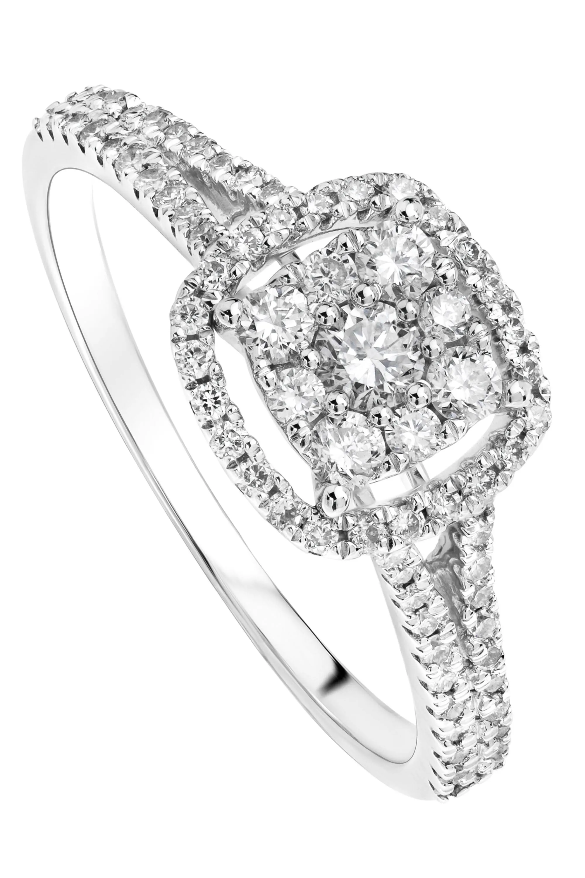 Gemma | 9ct White Gold 0.52ct tw Lab Grown Diamond Cluster Halo Ring