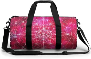 Geometry Cube Sacred Galaxy Gym Bag for Men Women Duffle Bags Travel Tote