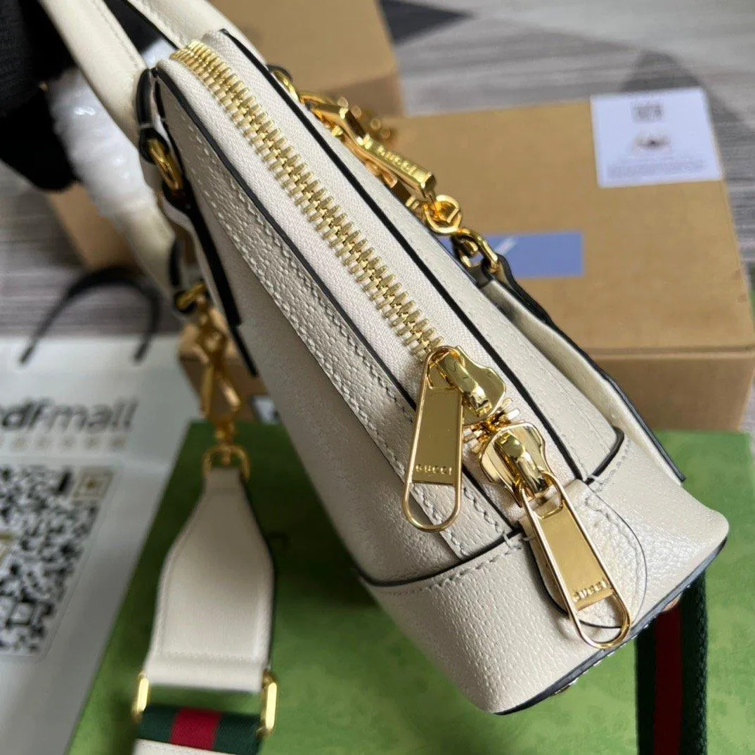 gg x Adidas Horsebit 1955 Mini Bag White For Women, Women&#8217;s Bags 7.9in/20cm gg‎ ‎677212 U3ZDG 8727