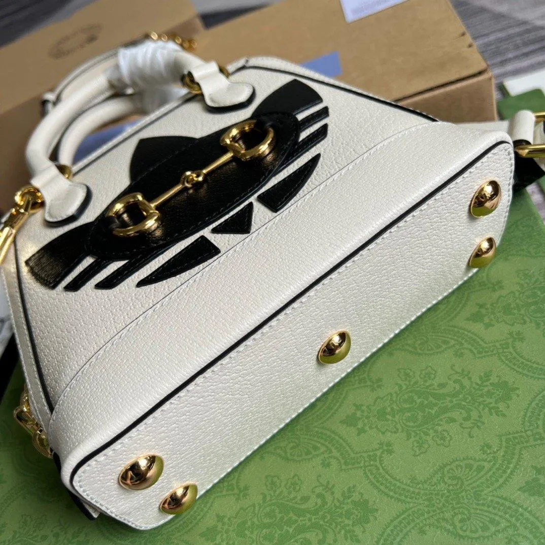 gg x Adidas Horsebit 1955 Mini Bag White For Women, Women&#8217;s Bags 7.9in/20cm gg‎ ‎677212 U3ZDG 8727