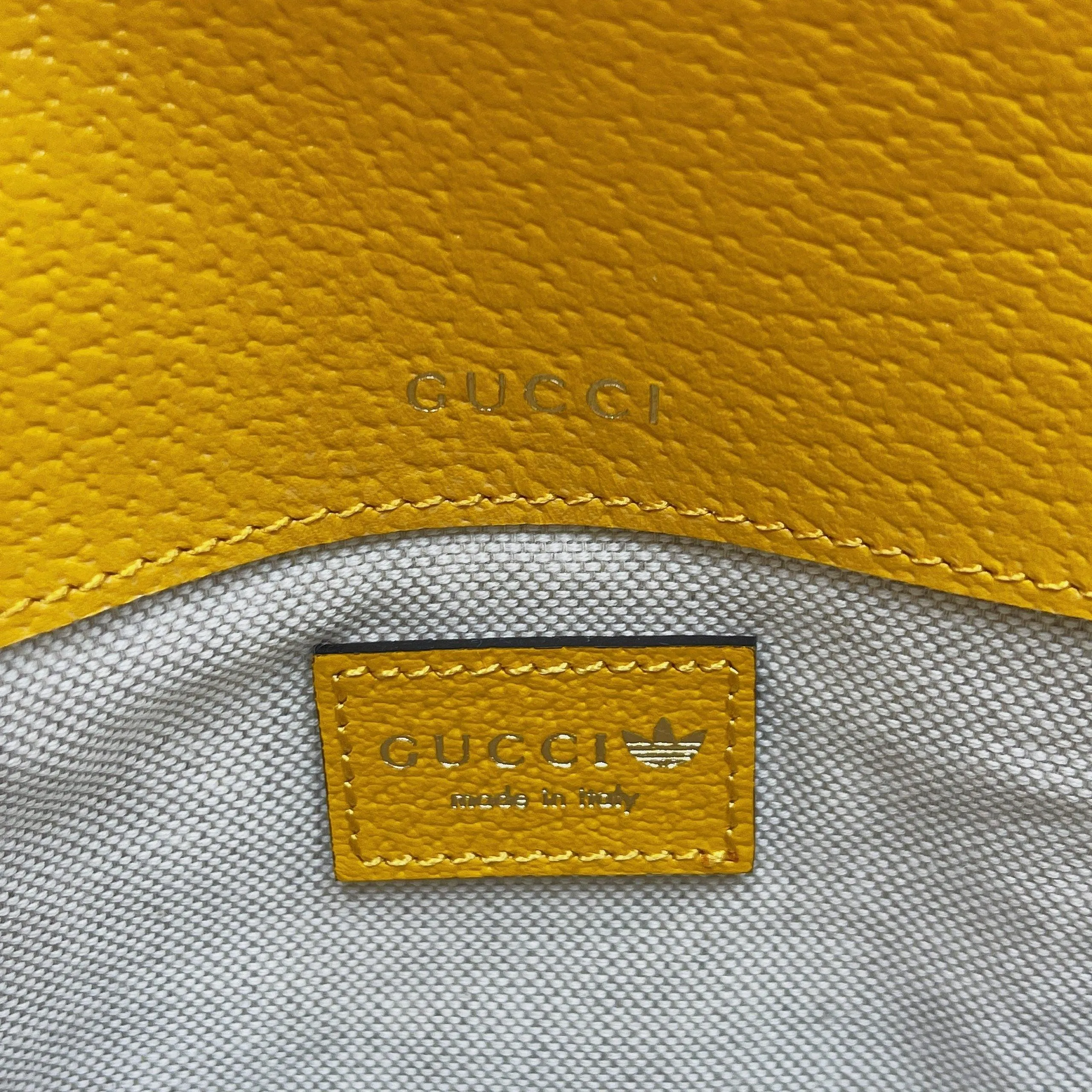 gg x Adidas Horsebit 1955 Mini Bag Yellow For Women, Women&#8217;s Bags 8.1in/21cm gg 658574 U3ZDG 7775
