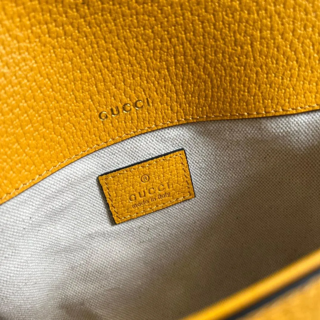 gg x Adidas Horsebit 1955 Mini Bag Yellow For Women, Women&#8217;s Bags 8.1in/21cm gg 658574 U3ZDG 7775