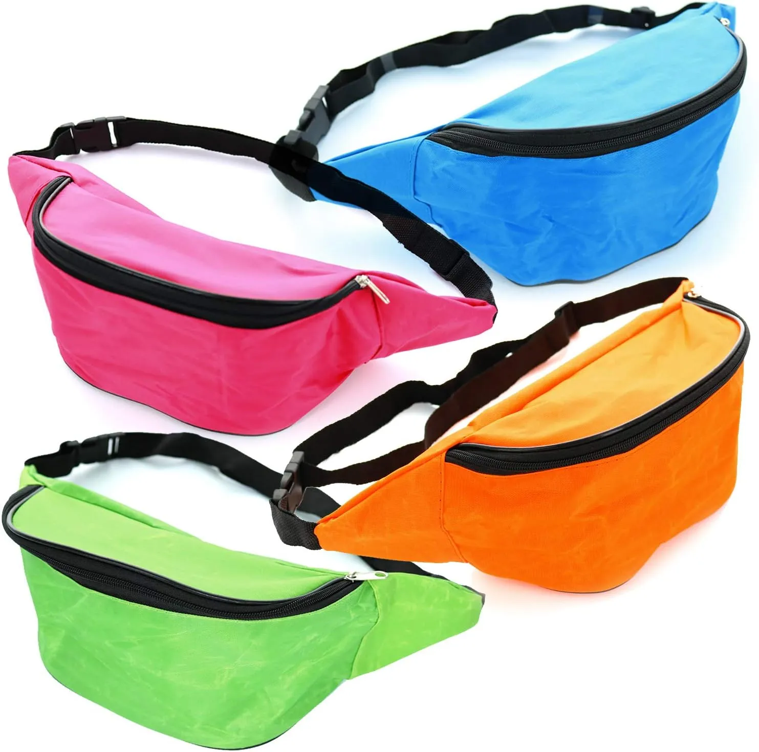 GIFTEXPRESS 12 Pcs Neon Fanny Packs, Adjustable Waist Packs Bags Bulk, Birthday Gift Bags, Bachelorette Fanny Packs, Bridal Party Favors, Wedding Party Supplies