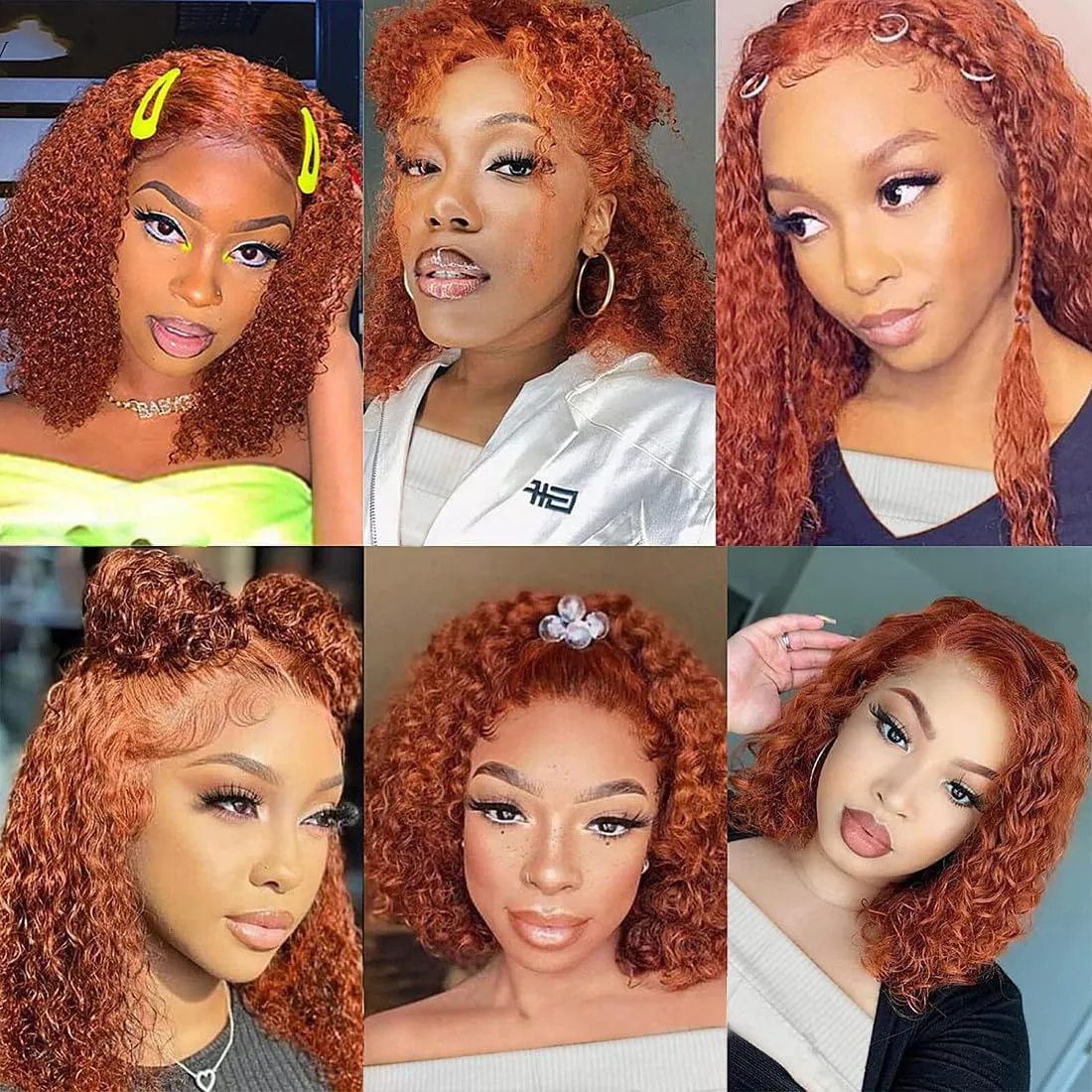 Ginger Curly Bob Wig Human Hair 13x4 Lace Front Wigs Human Hair for Women 180% Density Orange Ginger Short Bob Wigs Human Hair Pre Plucked Bob Ginger Curly Lace Front Wig Human Hair 12 Inch