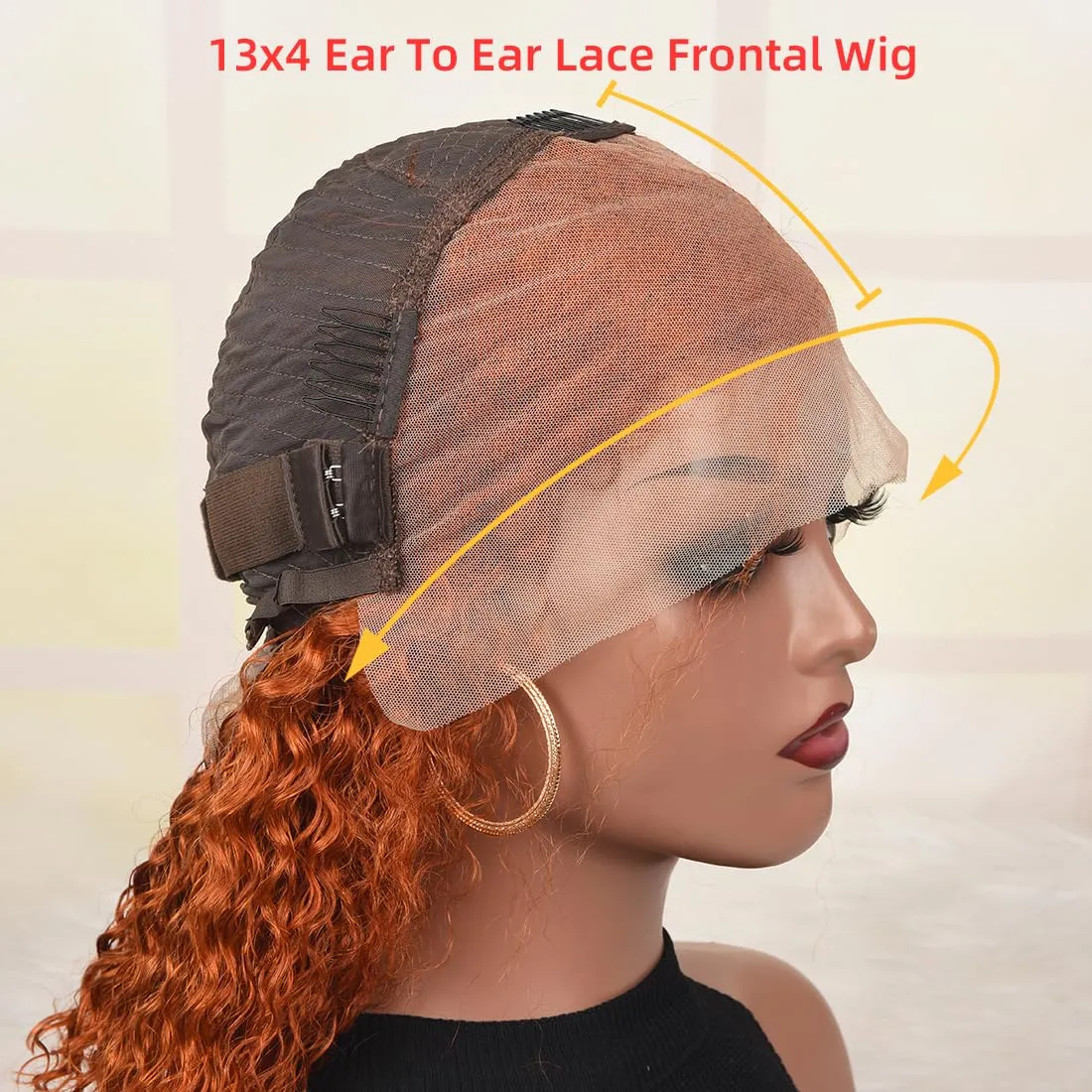 Ginger Curly Bob Wig Human Hair 13x4 Lace Front Wigs Human Hair for Women 180% Density Orange Ginger Short Bob Wigs Human Hair Pre Plucked Bob Ginger Curly Lace Front Wig Human Hair 12 Inch