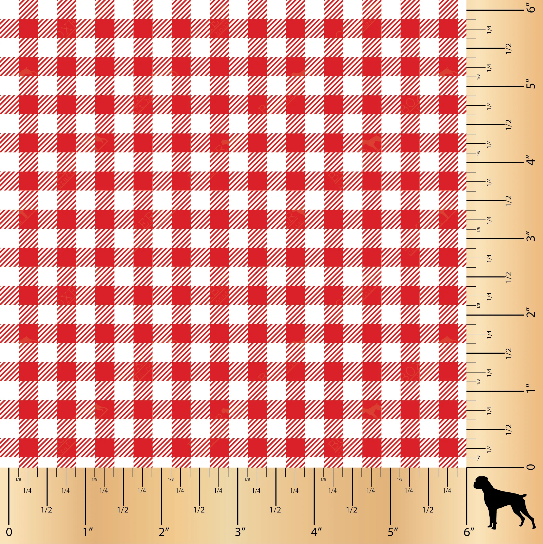 Gingham 1/4" - Fiery Red