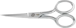 Gingher Appliqué Scissors - 6" Paddle-Shaped Scissors for Needlework and Rug Making - Silver