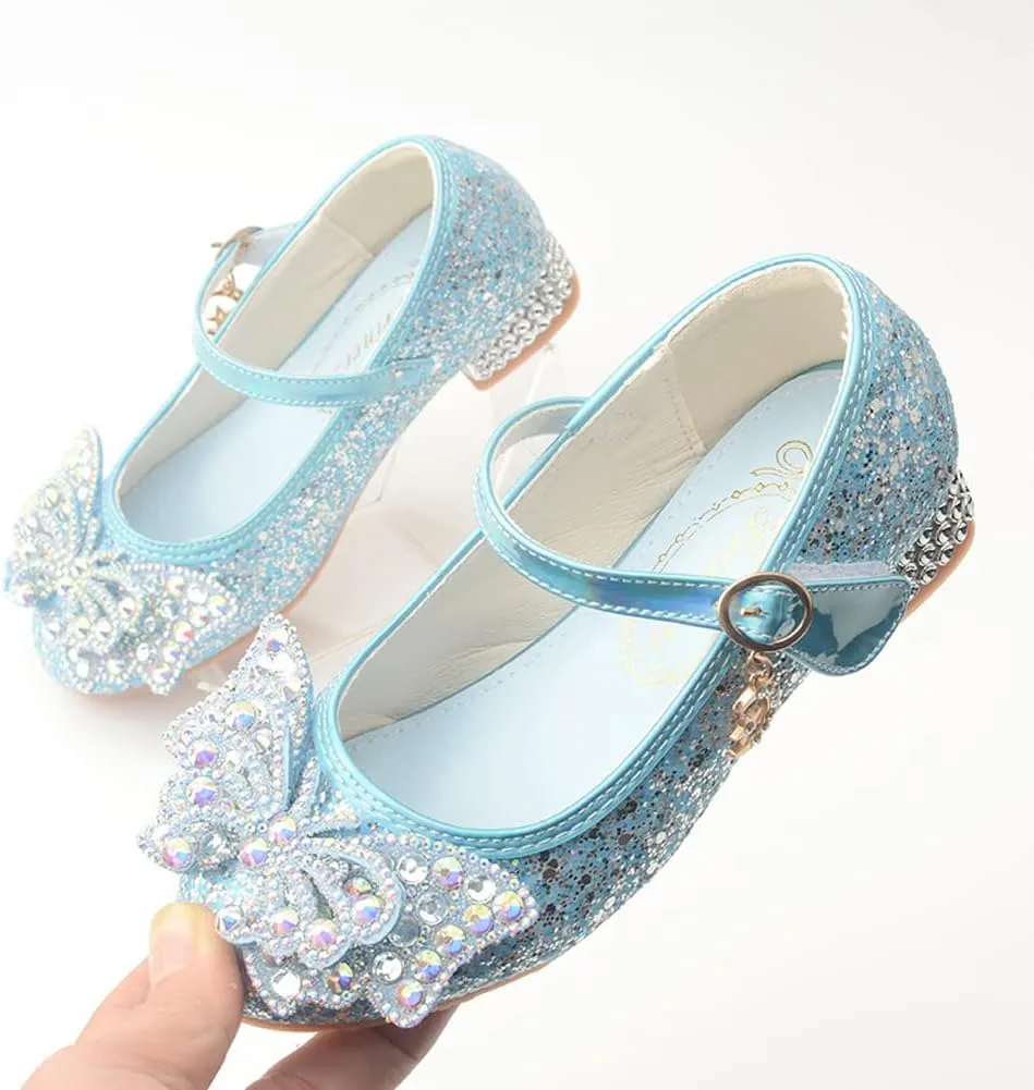 Girls Dress Shoes Low Heels School Uniform Mary Jane Flower Wedding Party Bridesmaids Princess Dance Shoe for Kid Toddler