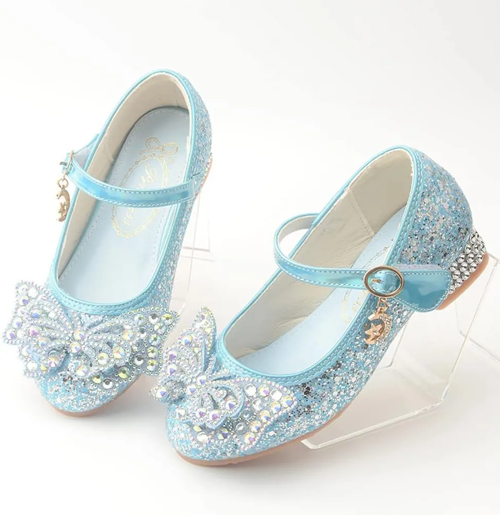 Girls Dress Shoes Low Heels School Uniform Mary Jane Flower Wedding Party Bridesmaids Princess Dance Shoe for Kid Toddler