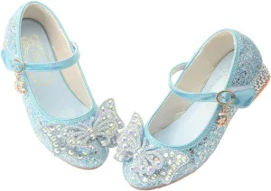 Girls Dress Shoes Low Heels School Uniform Mary Jane Flower Wedding Party Bridesmaids Princess Dance Shoe for Kid Toddler