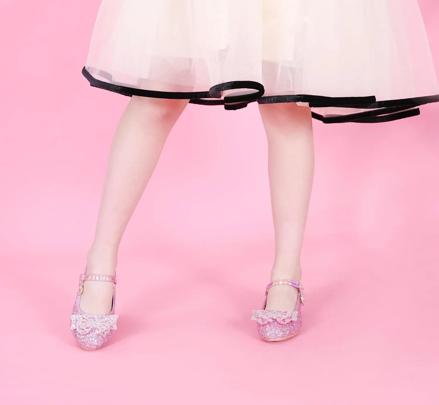 Girls Dress Shoes Low Heels School Uniform Mary Jane Flower Wedding Party Bridesmaids Princess Dance Shoe for Kid Toddler