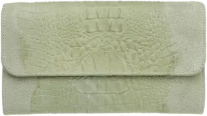 Girly HandBags Womens Crocodile Suede Clutch Bag