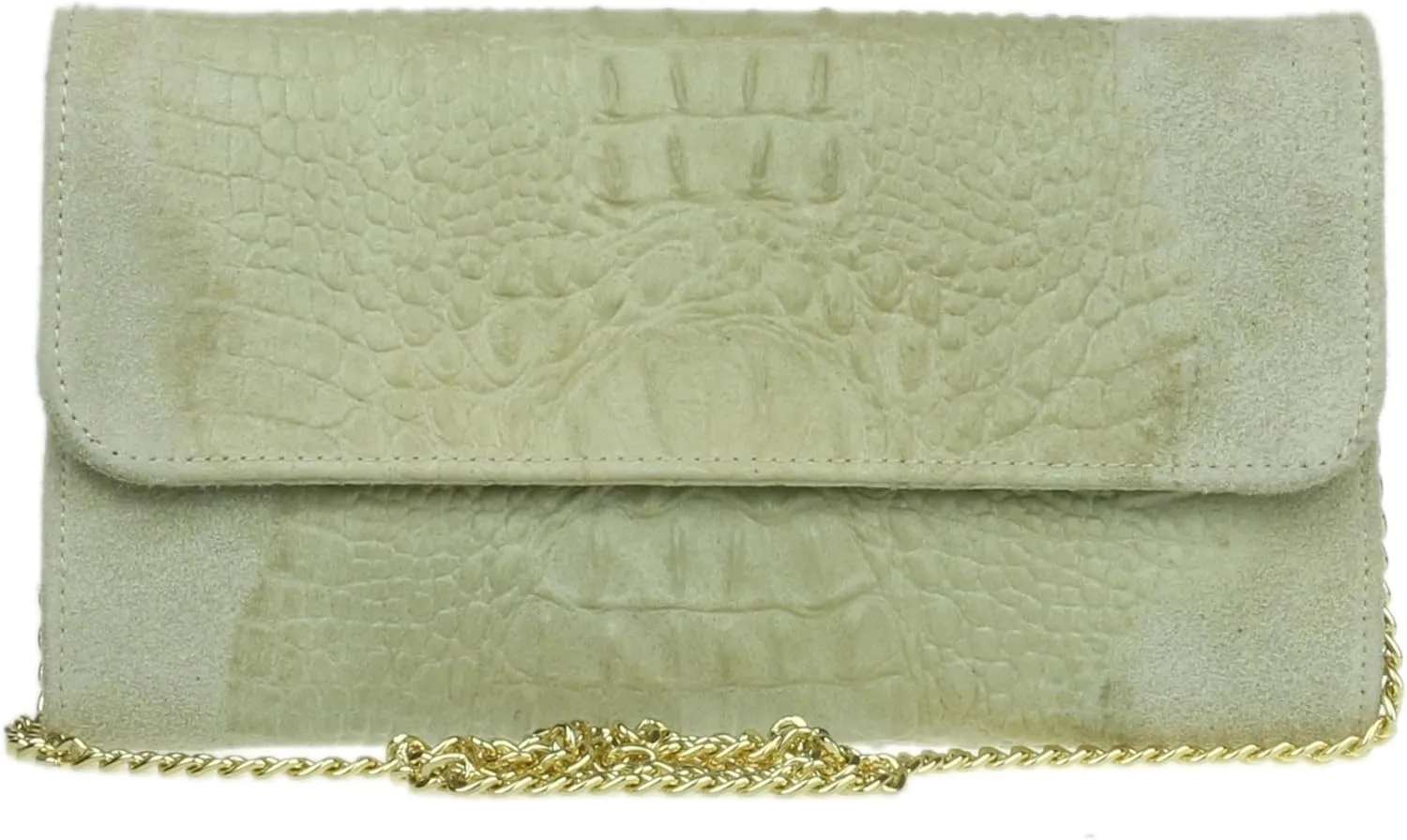 Girly HandBags Womens Crocodile Suede Clutch Bag