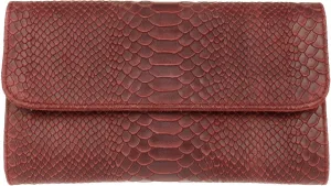 Girly HandBags Womens Italian Leather Snake Print Suede Clutch Bag