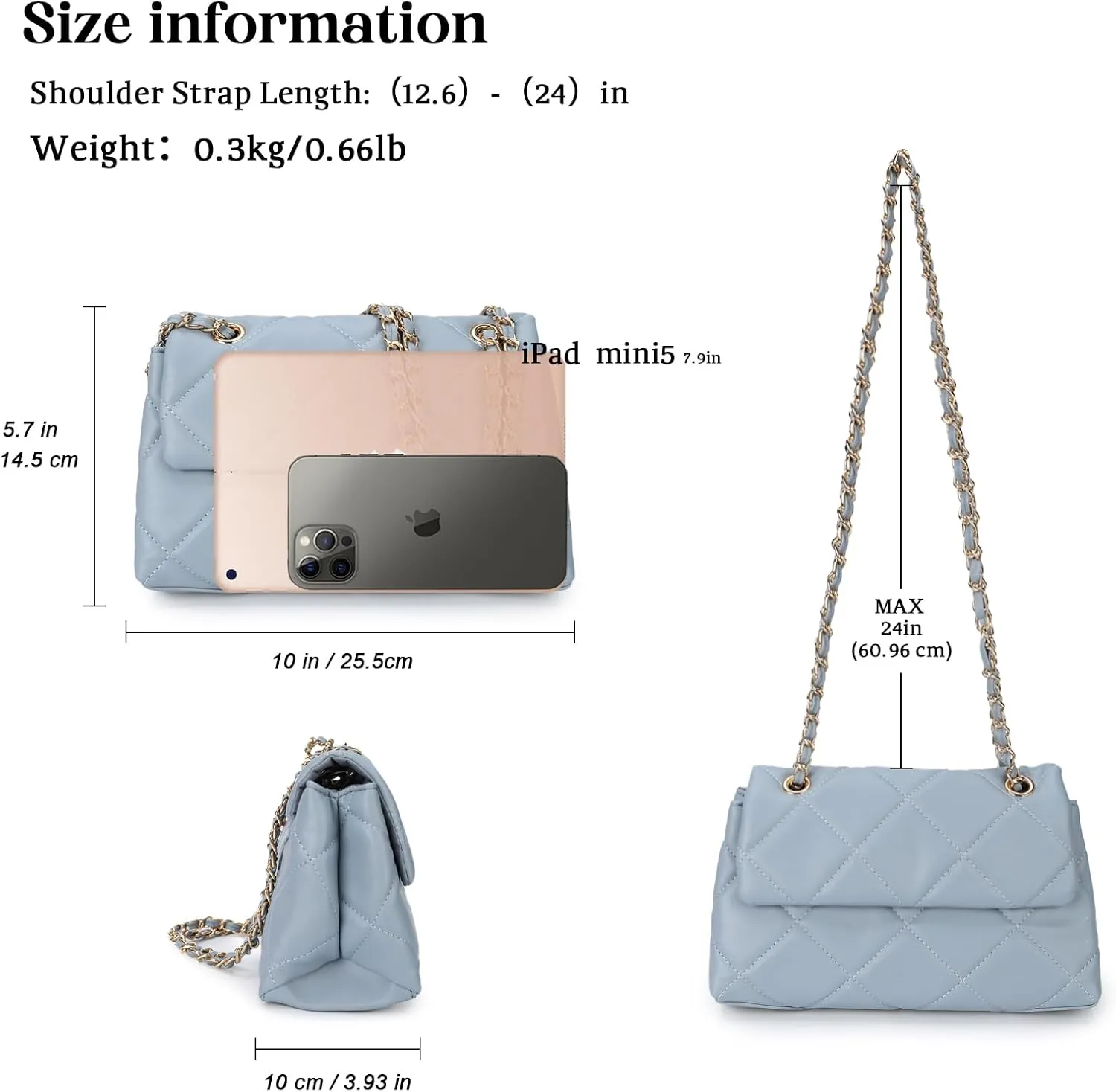 Gladdon Quilted Crossbody Purses for Women Small Ladies Shoulder Bags with Chain Trendy Clutch Purse Cute Designer Bag