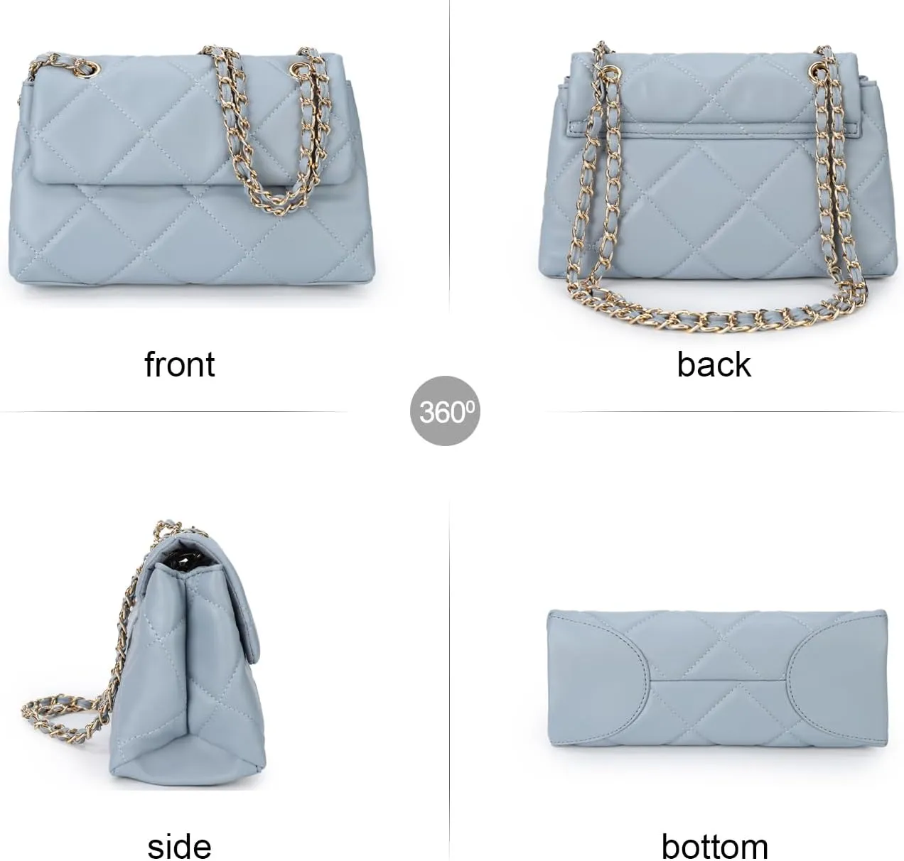 Gladdon Quilted Crossbody Purses for Women Small Ladies Shoulder Bags with Chain Trendy Clutch Purse Cute Designer Bag