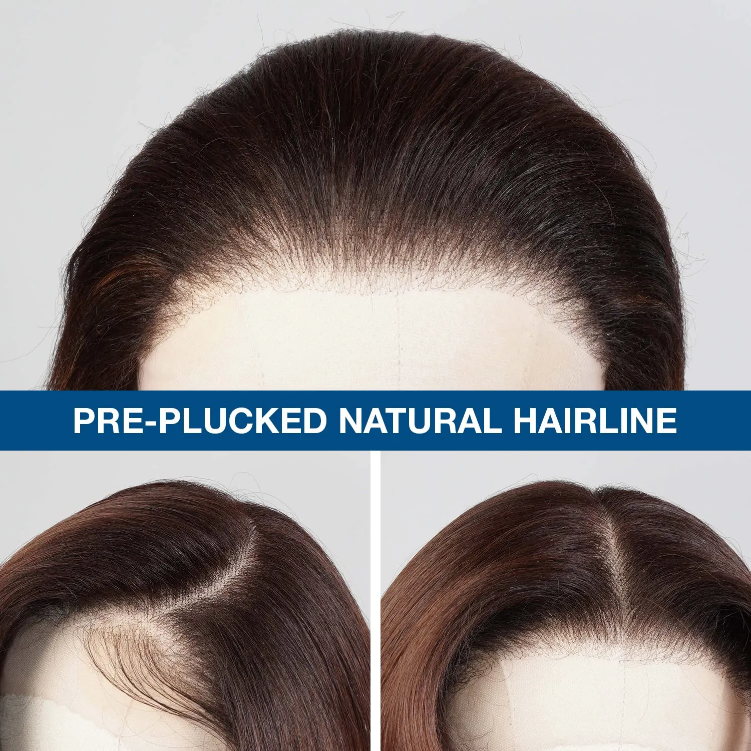 GLAM21USA HD Lace Front Bob Straight Wig 13X6 Glueless Invisible Transparent Lace Frontal Human Hair Blend Preplucked Swiss-lace Shoulder Length Synthetic Wig - Brianna (NeutralLace, 2-DARKBROWN)