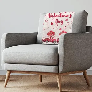 GLENLCWE Happy Valentines Day Truck Flower Recliner Headrest Protector Non Slip Chair Headrest Cover Wrinkle Resistant Sofa Headrest Slipcovers for Living Room 3 pcs