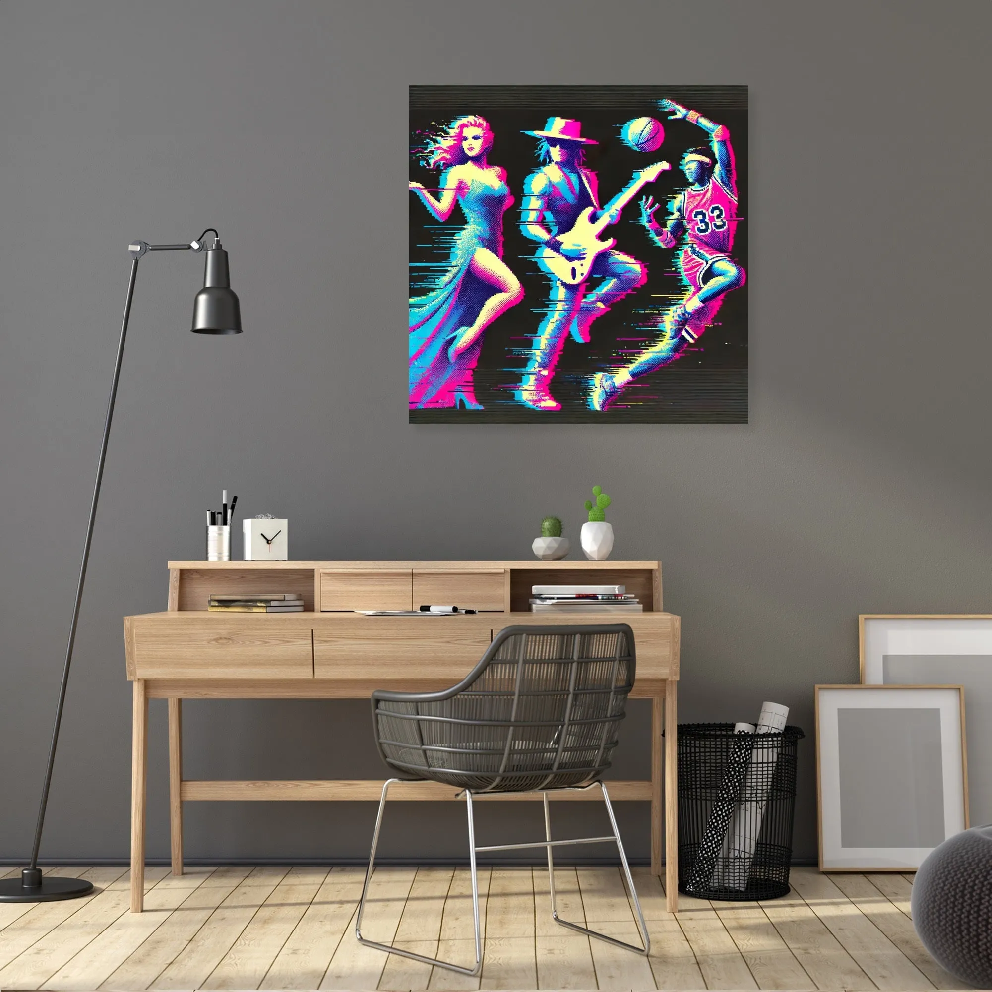 Glitch Icon Silhouette Canvas
