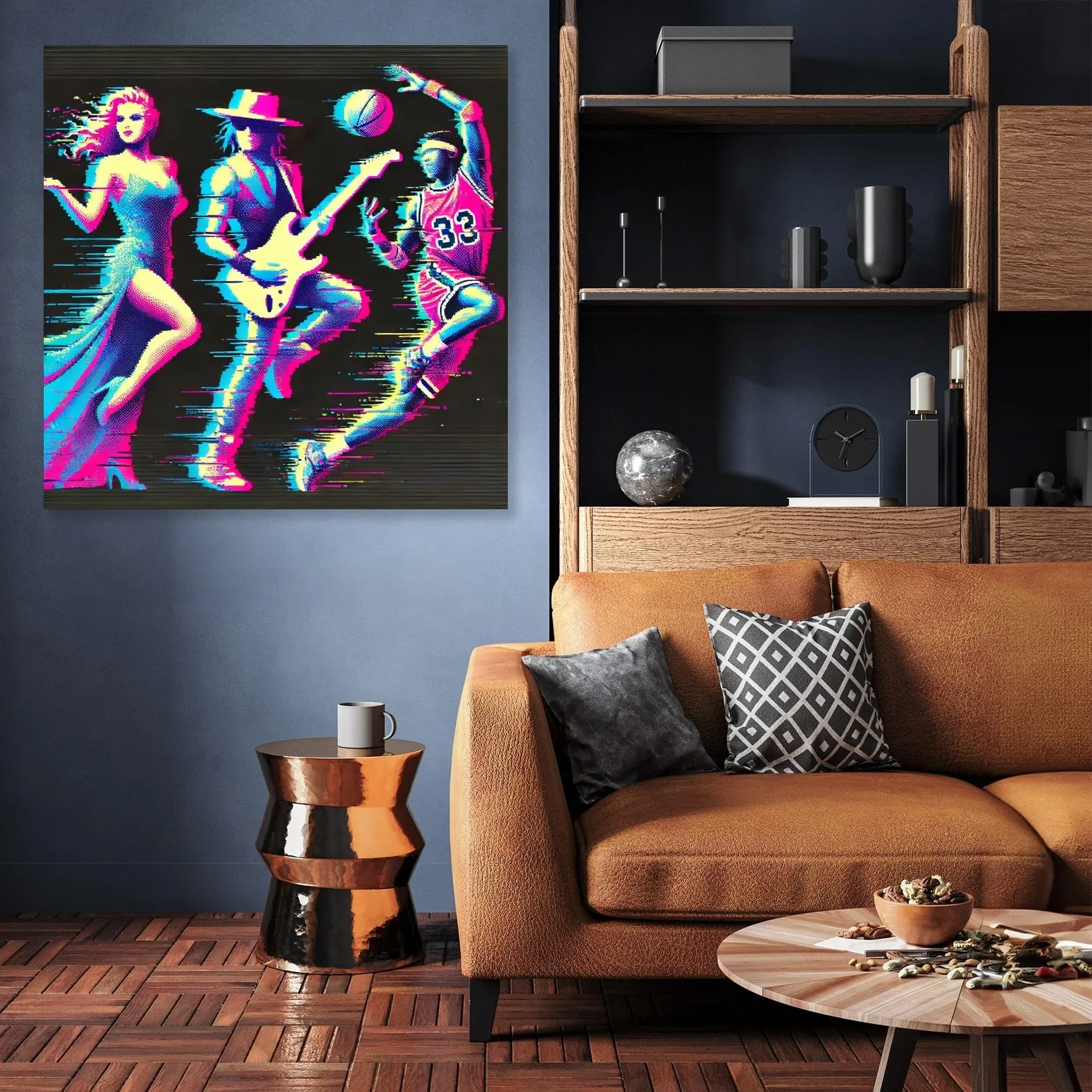 Glitch Icon Silhouette Canvas