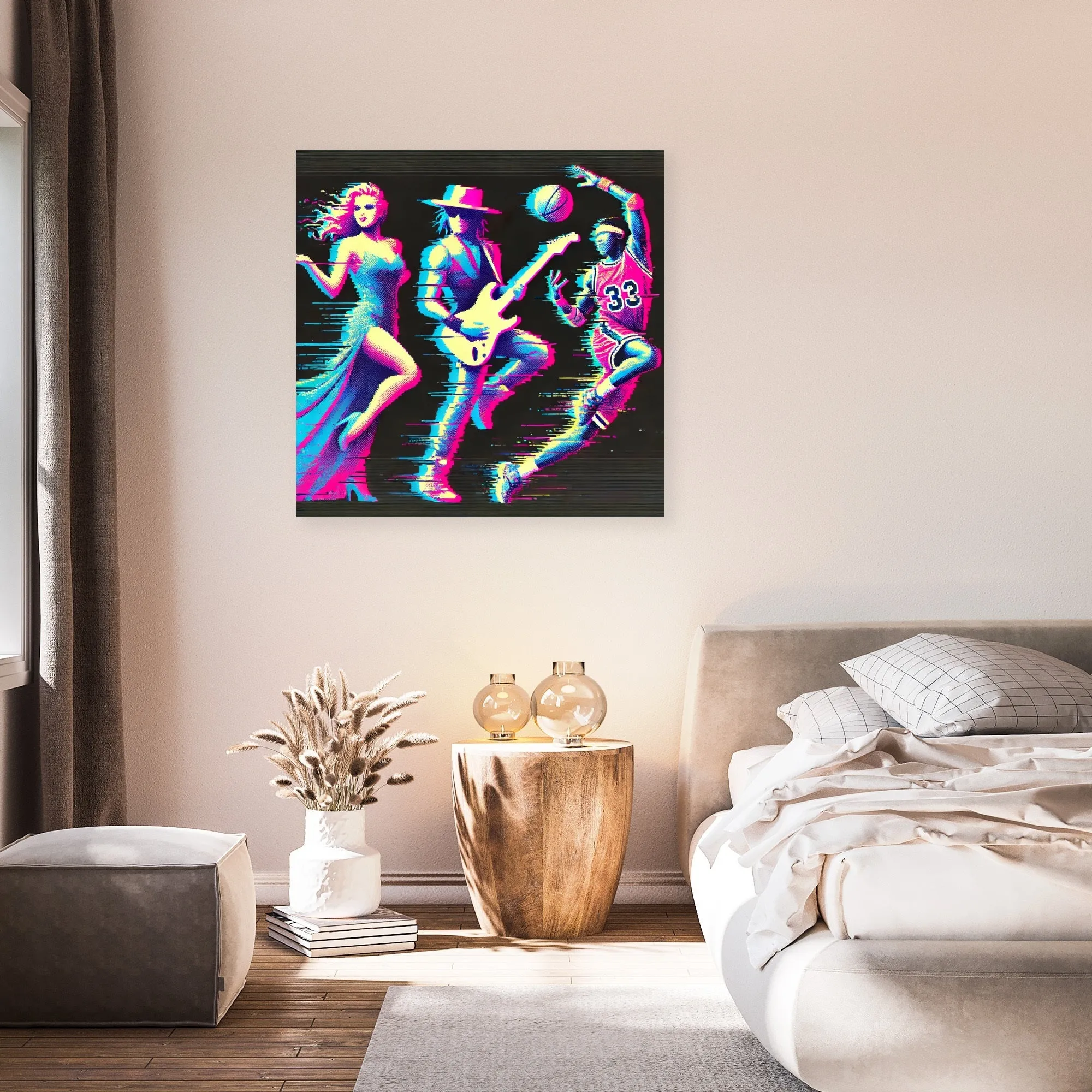 Glitch Icon Silhouette Canvas