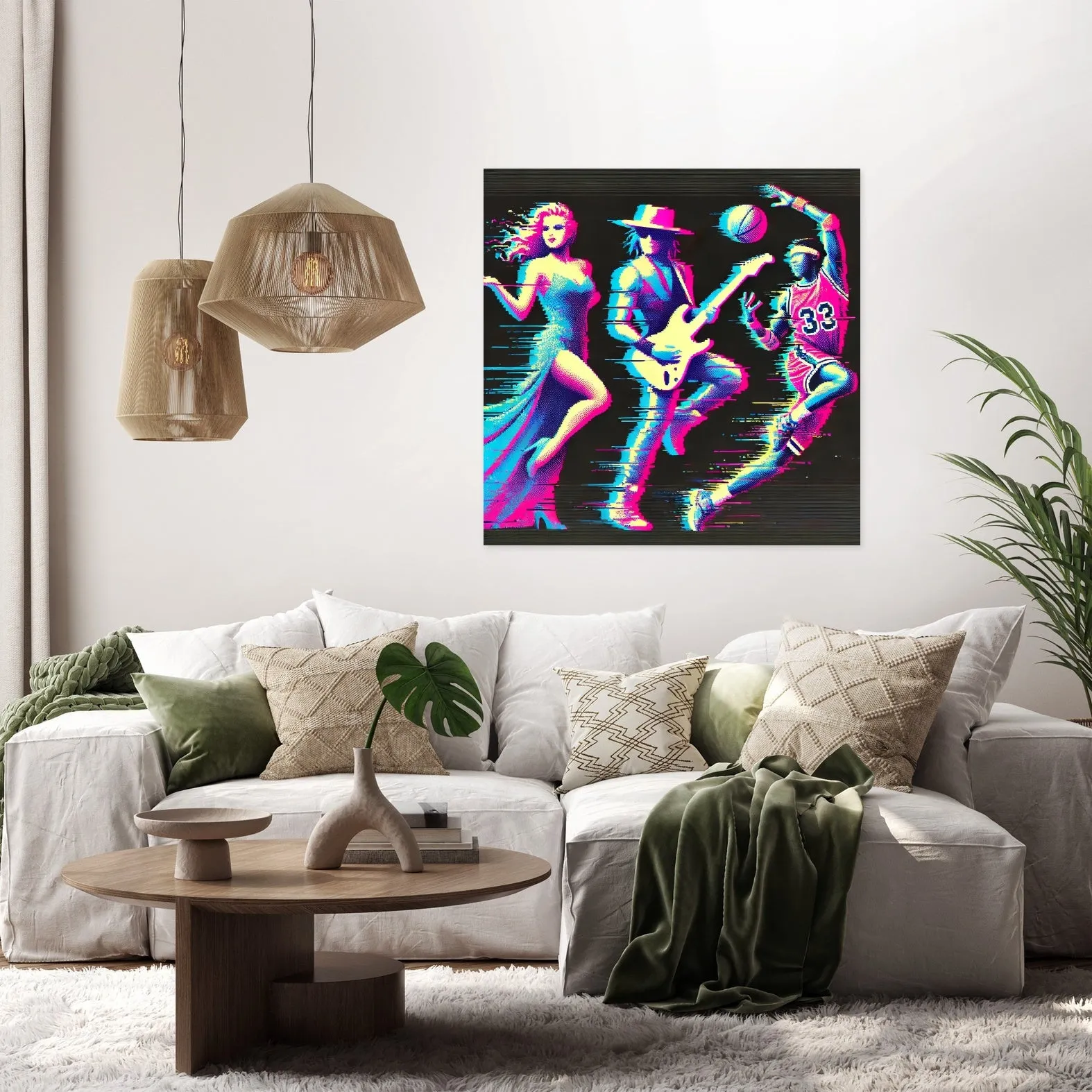 Glitch Icon Silhouette Canvas