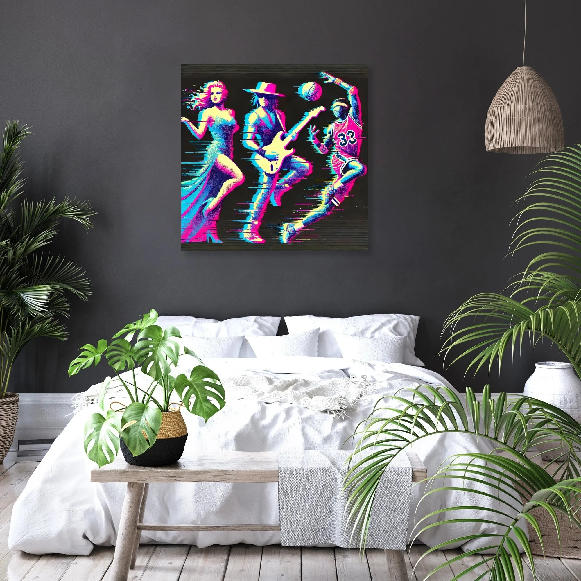 Glitch Icon Silhouette Canvas