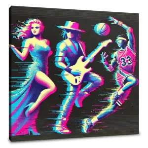 Glitch Icon Silhouette Canvas